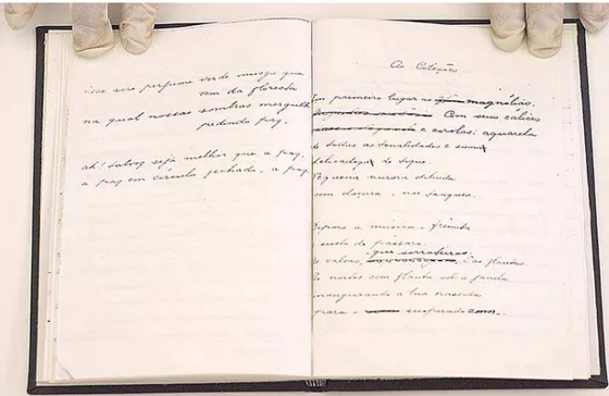 FIGURA 3 – Manuscrito do poema “As coleções”, de Henriqueta Lisboa. Acervo de Escritores Mineiros/AEM/  UFMG