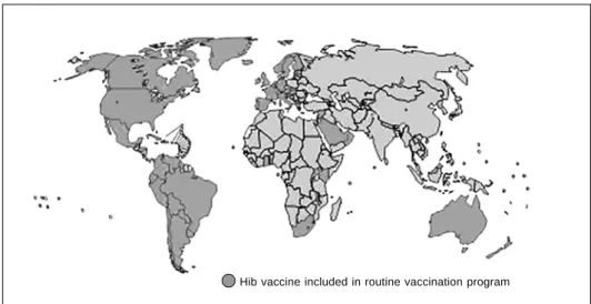 Figure 1 - Countries including Hib vaccine in the immunization program