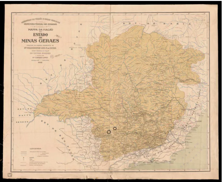 Figura 8 - Mappa da Viação do Estado de Minas Geraes. 1928.