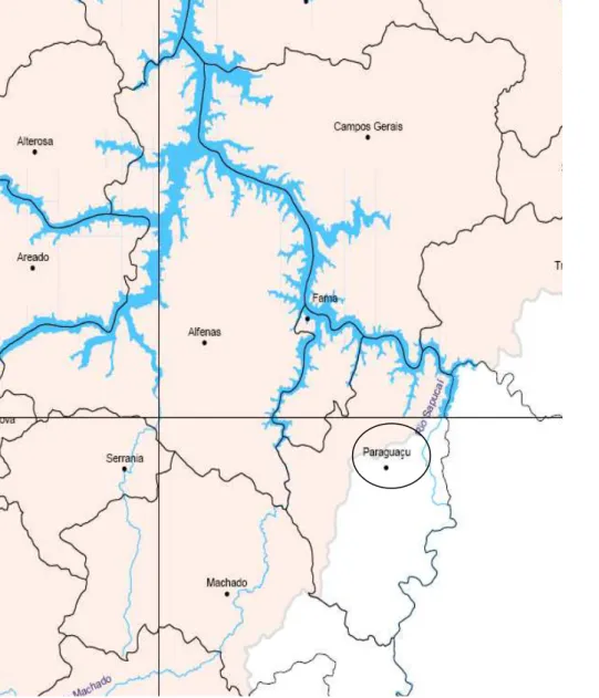 Figura 2 - Mapa da Unidade de Planejamento e Gestão dos Recursos Hídricos da Bacia do Rio Grande - GD3