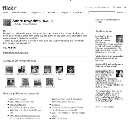 Figura 2.3: Exemplo de uma página de perfil no Flickr.