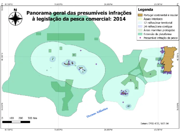 Figura 38 - Mapa com distribuição geográfica de presumíveis infratores, em 2014
