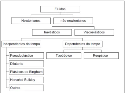 Figura 11: Classificação reológica dos fluidos.  Fonte: TONELI et al., 2005. 