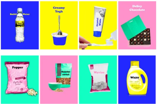 Figure 2. Complementary colored advertising used for study on ad memory 