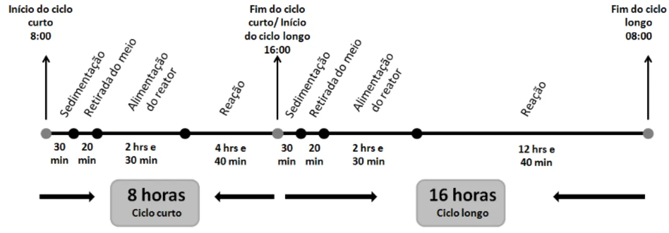 FIGURA 4.3  – Diagrama dos ciclos de operação do RBS evidenciando a duração de cada 