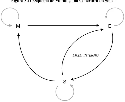 Figura 3.1: Esquema de Mudança na Cobertura do Solo 