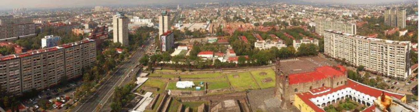 Figura 3.1.8.: A Plaza de Las Tres Culturas, na Unidad Nonoalco-Tlatelolco, na Cidade do México em 2013.