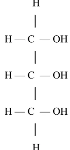 Figura 2: Glicerol ou propano-1,2,3-triol em projeção de Fischer. 