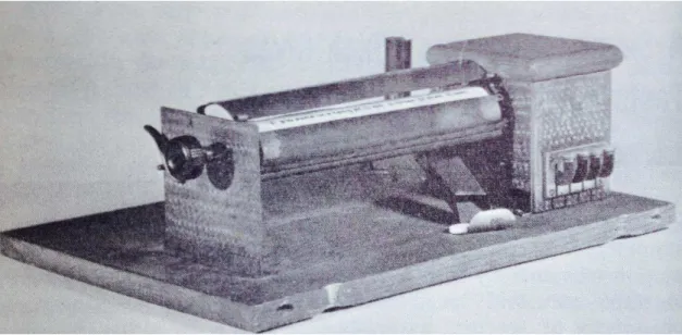 Figura 3: Reprodução da fotografia da máquina patenteada por Pressey em 1926,  composta por teclado e dispositivo de apresentação de questões