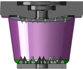 Figure 4.5 – A cross-sectional view of the four different components of the Monodor extraction system assembled in  Solidworks