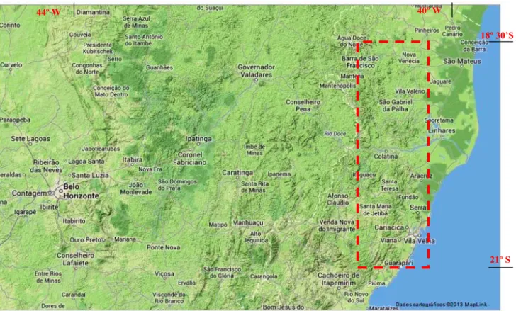 Figura 1.1. Mapa de localização da área de estudo (destacada em vermelho). Fonte: http://maps.google.com.br
