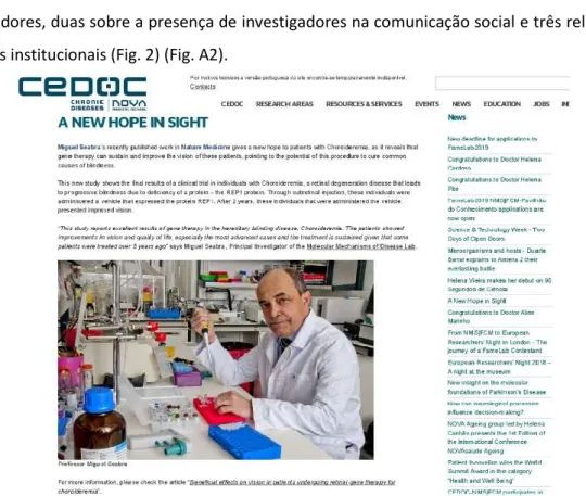 Fig. 3 - Notícia relativa à publicação do artigo do investigador Miguel Seabra, no website do CEDOC 