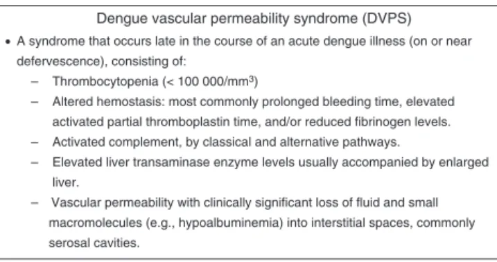 Figure 1 Dengue vascular permeability syndrome (DVPS).
