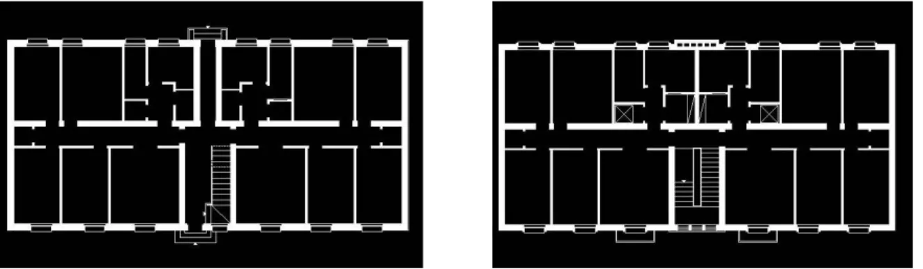 Fig. 9: Proposta tipológica para o Bairro do Ramalde (tipo 3) | Manuel Magalhães | pisos 0 e 1 
