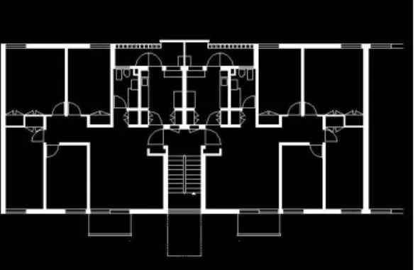 Fig. 11: Proposta tipológica para o Bairro do Ramalde (tipo 3) | Fernando Távora | piso tipo 