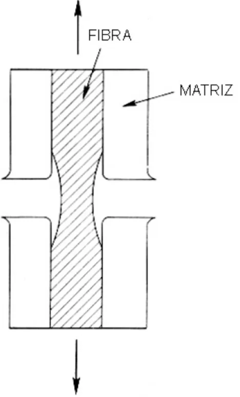 Figura 3.13 - Representação da fibra e da matriz na vizinhança da fissura  (BENTUR e MINDESS, 1990)  