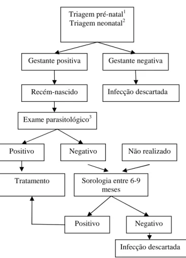 FIGURA  7:  Estratégias  de  diagnóstico  e  controle  da  doença  de  Chagas  congênita  em 