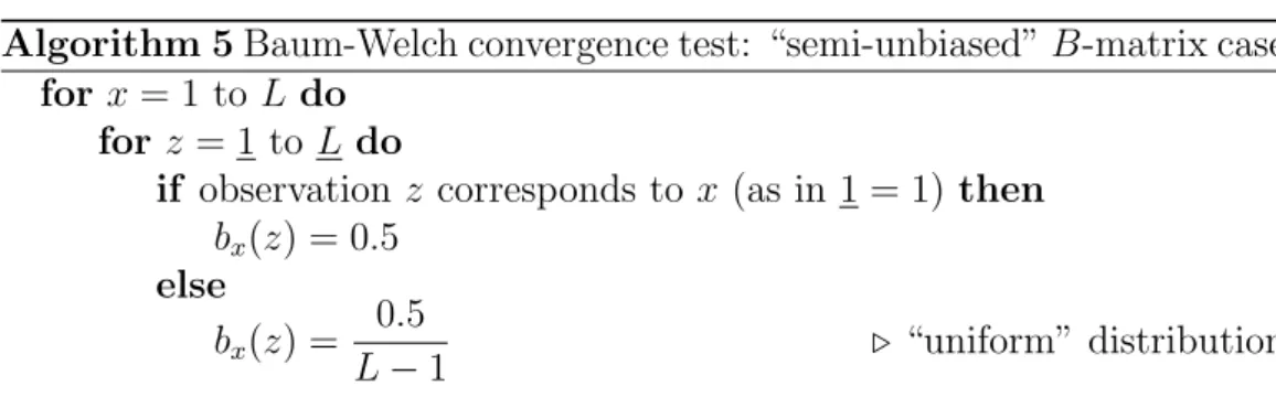 Figure 4.4: Baum-Welch optimal convergence for some random data (10 runs).