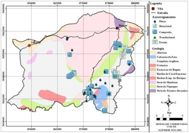 Fig: 1.2 Mapa Geológico da Zona de Trabalho 