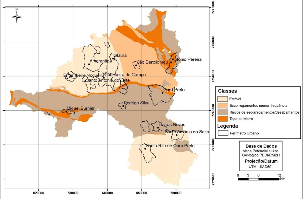 FIGURA 24 - Unidades Geológicas conforme suas características segundo PARIZZI et al. (2010)