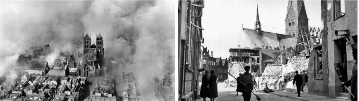 FIGURA 2.12: Lübeck, após destruição pelos bombardeios da 2ª Guerra Mundial 