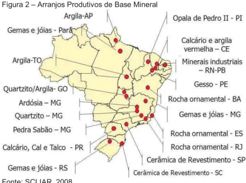 Figura 2  – Arranjos Produtivos de Base Mineral