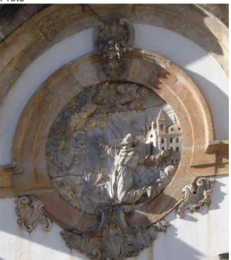 Figura 5  – Medalhão com a imagem de São Francisco de Assis, Igreja São Francisco de Assis, Ouro  Preto 