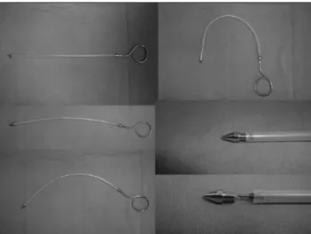 Figure 2. Mini universal tunneler in various curvatures and dual inter- inter-changeable tapered tip.