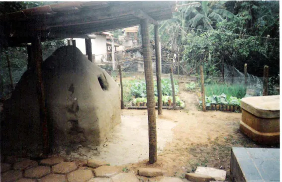 Figura 3. Foto: em Virgem da Lapa, horta e forno a lenha construídos pelas famílias para 