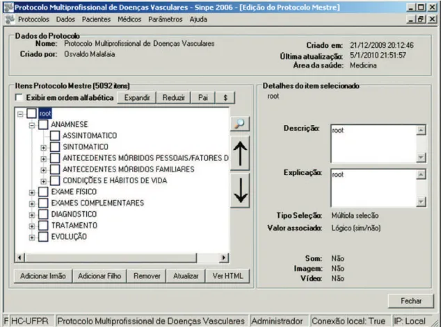Figure 4. Master protocol with items and subitems.
