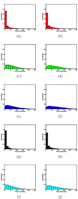 Figure 3.10. Statistics of the dark channels generated using underwater images