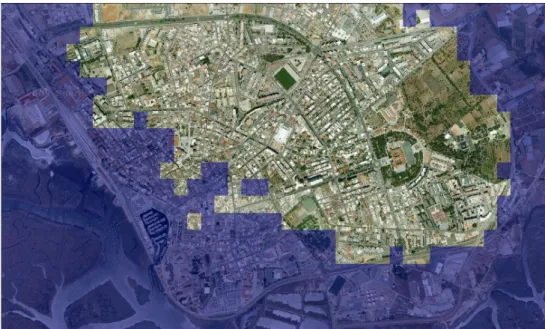 Figura 2.3 - Mapa de Inundação do núcleo urbano de Faro (+13 m) (Tingle, 2007) 