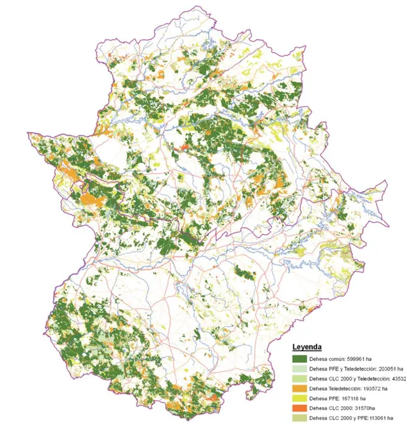 Figura 1. Localización de la dehesa en Extremadura 