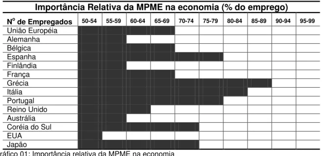 Gráfico 01: Importância relativa da MPME na economia  Fonte: CASSIOLATO et al. (2002), p