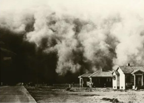 Figura 7 - Tempestade de argilas e limos, ocorrida durante o fenómeno “Dust Bowl”, na década 30, do  século XX (Extraído de 
