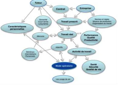 Figure  08 :  Schéma  descriptif  des  déterminants  de  l’analyse  de  l’activité  du  tuteur  