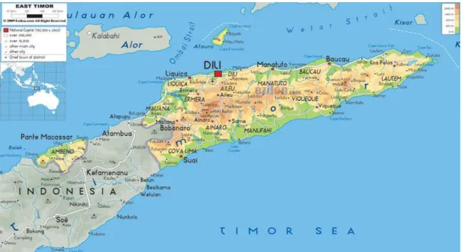 Figure 2:  East Timor Map (www.google.com)