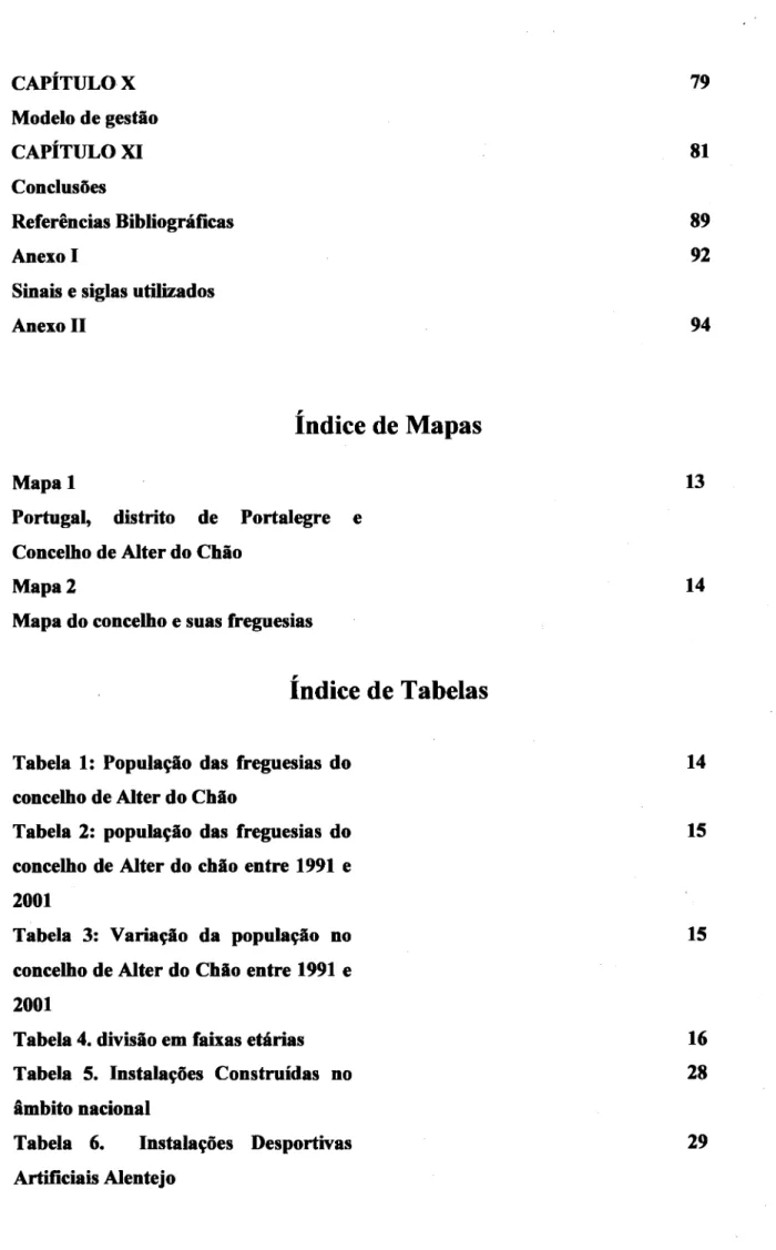 Tabela  l:  População das  fircguesias do concelho  de  Alter  do Chão