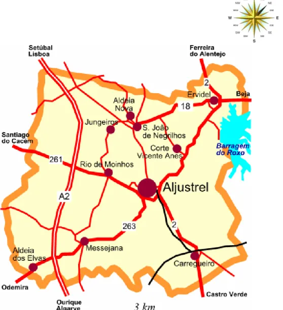 Figura 1 - Mapa de freguesias do concelho de Aljustrel 