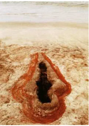 FIGURA 3 – MENDIETA, Ana. Sem Título (Série Siluetas), México 1980. (Slide em cores, 35 mm) Fonte: Ana Mendieta: Earth Body, Sculpture and Performance 1972 – 1985