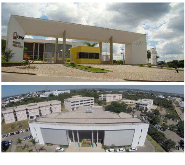 Figura 3 - Campus Centro Oeste Dona Lindu da Universidade Federal de São João del-Rei (A  e B) 