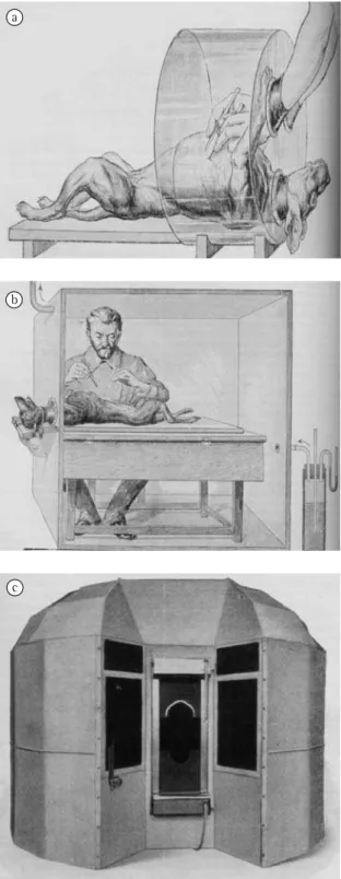 Figure 1 - Devices developed by Sauerbruch for  performing thoracic surgery in a hypobaric chamber: 