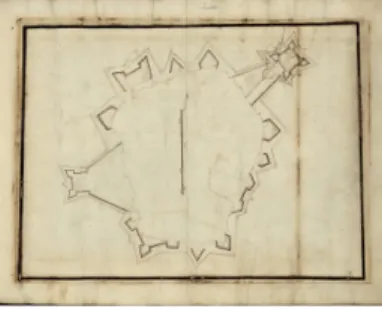 Fig. 5 – Representação do recinto amuralhado numa proposta de Nicolau de Langres. Fonte: 