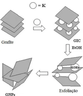 FIGURA 18  – Preparação das nanolâminas a partir do grafite.  FONTE  –  VICULIS et al, 2003