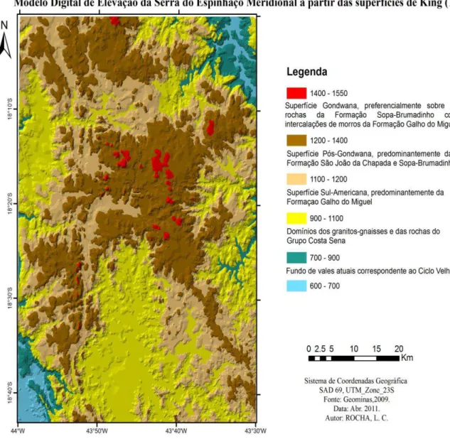 FIGURA 04: Modelo Digital de Elevação da Serra do Espinhaço Meridional 