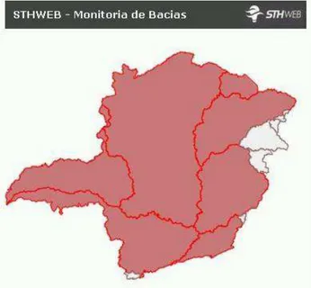 Figura 2.5  – Mapa informativo da situação do monitoramento das bacias  hidrográficas 