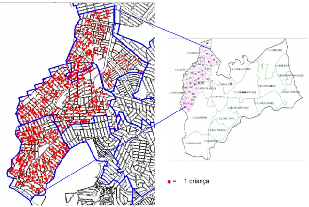 Figura  2:  Mapa  das  áreas  de  abrangência  trabalhadas  na  regional  Noroeste  de  Belo  Horizonte