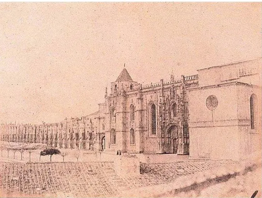 Fig. 2 : Possidónio da Silva, Monastère des hiéronymites à Belém, Lisbonne, vers 1862, papier salé, 19,7 x 26,8 cm