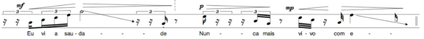 Fig. 17: Utilização de glissando em substituição de letras. 