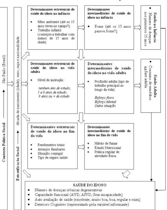 FIGURA 6 – O marco conceitual e os indicadores disponíveis na SABE 